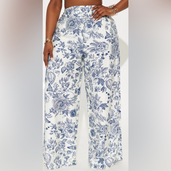 Fashion Nova Blue and White Wide Leg Jumpsuit - Picture 5 of 7